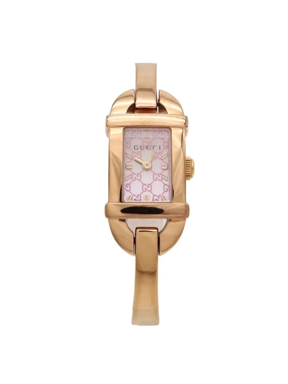 Gucci Bangle Watch Pink Shell Dial Sherry Line Pgp Quartz